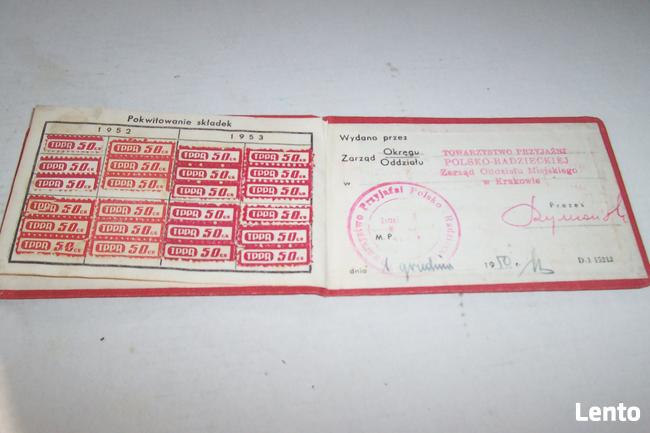 Legitymacja członkowska Towzrzystwo Przyjaźni Polsko-Radzie