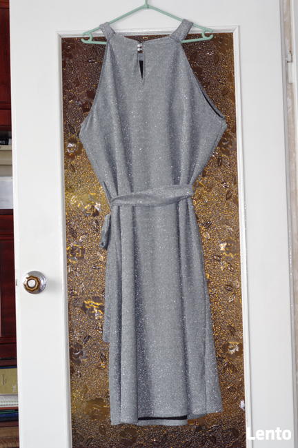 Sukienka wieczorowa 3XL srebrna