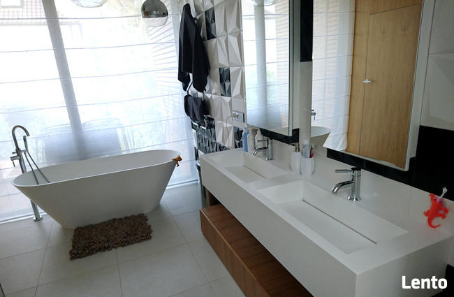 Umywalki podwójne z blatem Umywalka na wymiar Corian Staron