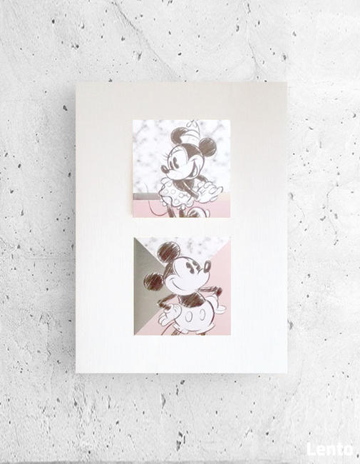 minnie plakat dla dziewczynki, miki obrazek pastelowy