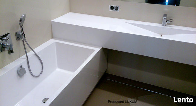 Umywalki podwójne z blatem Umywalka na wymiar Corian Staron