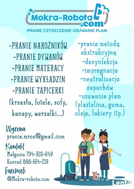 Pranie narożników, materacy, krzeseł, dywanów, wykladzin