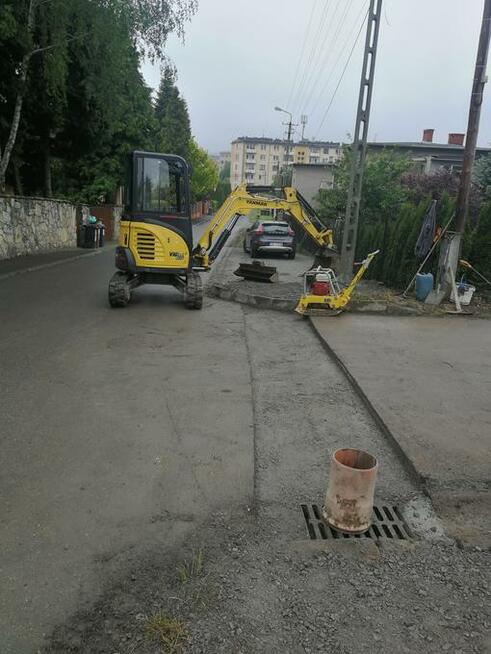 Usługi mini koparką+ wiertnica+ młot