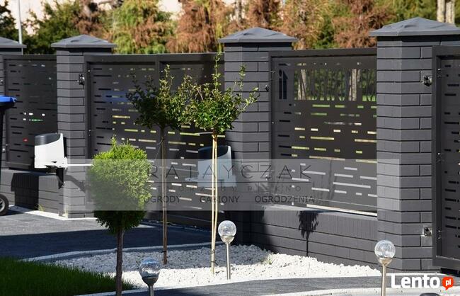 Ogrodzenie wycinane CNC laser nowoczesne, frontowe