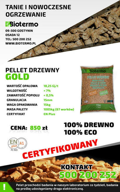 Pellet Pelet drzewny A1 super jakość drewno certyfikat gwara