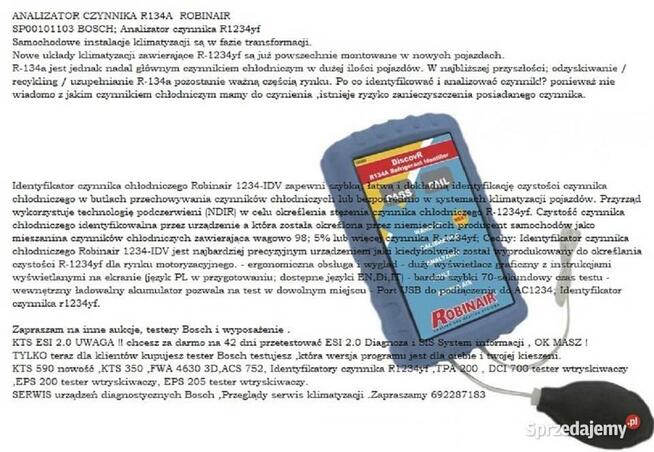 Acs 563-P stacja klimatyzacji Bosch Promocja 13500 ,- brutto