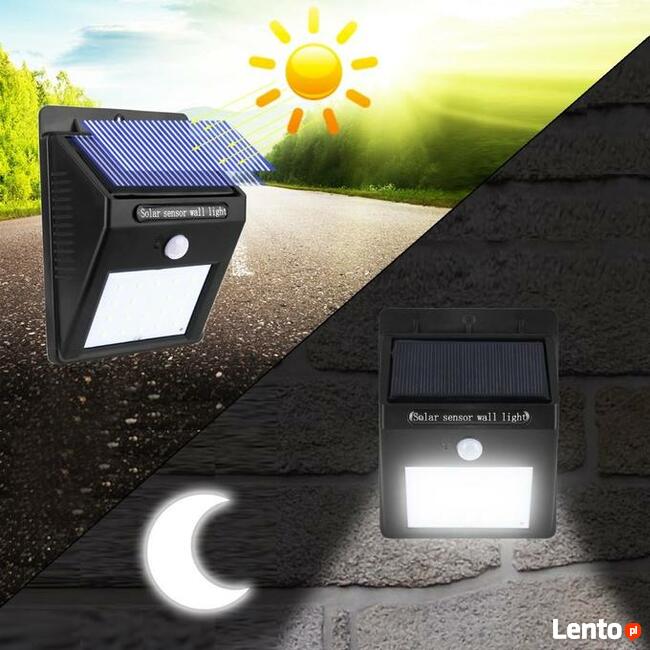 Lampa solarna 20 LED z czujnikiem ruchu zmierzchu słoneczna