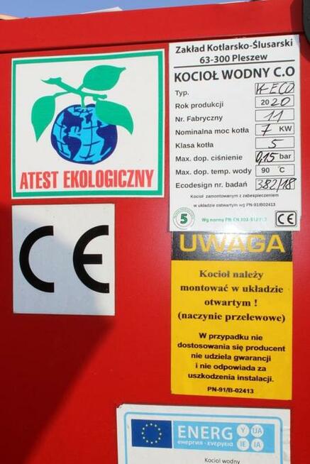 KOTŁY 7 kW z Podajnikiem Piec na Ekogroszek Piece Kocioł 4 5