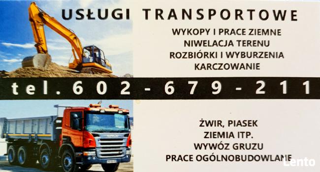 Piasek, Pospółka, Żwir, Podsypka, Kamyszek, Ziemia, Transpor