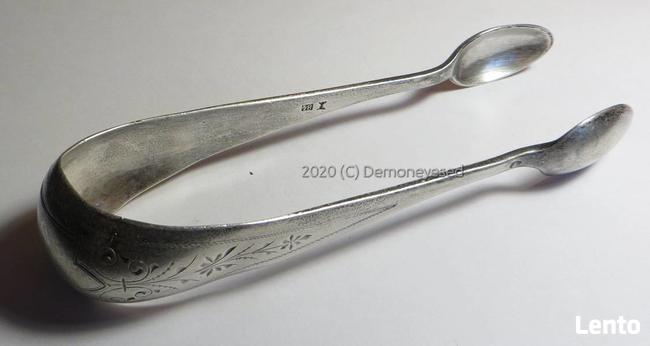 Szczypce XIX w. srebro 84 Koch Bergfelg Rosja Carska antyk