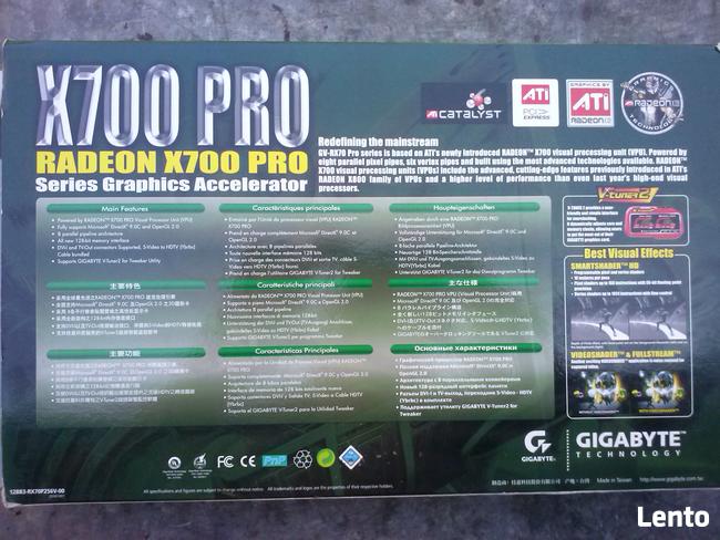 Karta graficzna Radeon X 700 PRO PCI-EXPRESS, 350 zł.