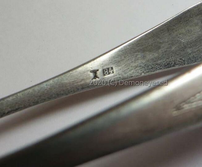 Szczypce XIX w. srebro 84 Koch Bergfelg Rosja Carska antyk