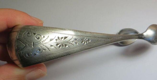 Szczypce XIX w. srebro 84 Koch Bergfelg Rosja Carska antyk