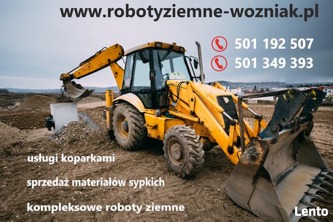 Prace, Roboty ziemne, Wykopy, Koparko-ładowarka, Koparka