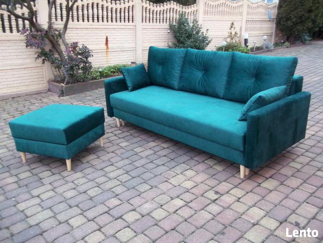 kanapa z dostawianą pufą-styl skandynawski/srężyny bonell