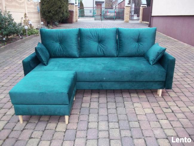 kanapa z dostawianą pufą-styl skandynawski/srężyny bonell