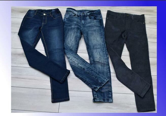Zestaw nr 14, spodnie dla chłopca 146cm - jeans, sztruks