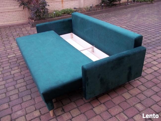 kanapa z dostawianą pufą-styl skandynawski/srężyny bonell