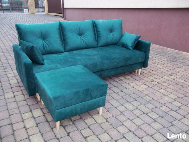 kanapa z dostawianą pufą-styl skandynawski/srężyny bonell