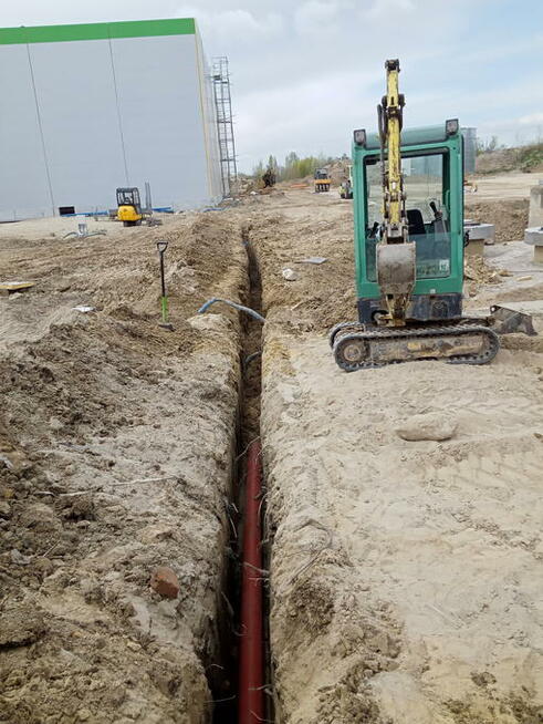 Usługi Minikoparką WYNAJEM Przeciski Kretem PRACE ZIEMNE