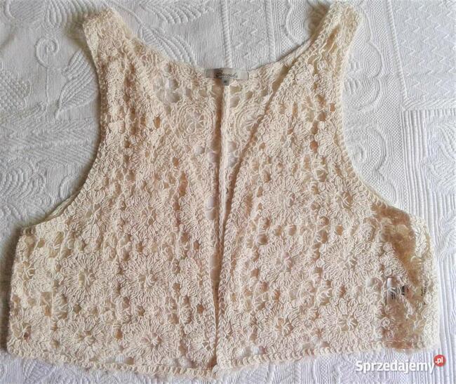 Ażurowe bolerko kremowe-boho