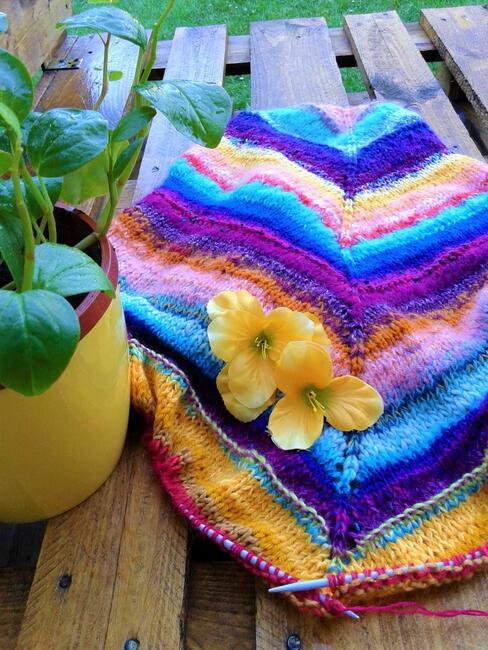 Chusta robiona na drutach- Maroko - na zamówienie