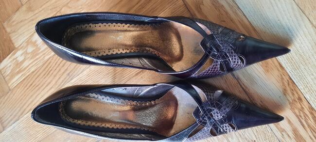 Szpilki LUX brązowe ( 38) Made in EU.Stan BDB