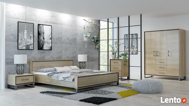 Industrialne, loftowe meble dąb do jadalni, salonu, sypialni