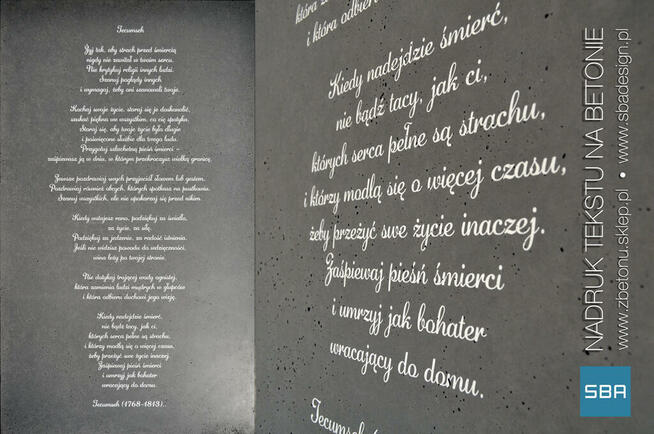 Beton architektoniczny -nadruki na betonie architektonicznym