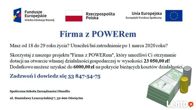 Dotacje na własną działalność-Firma z POWERem