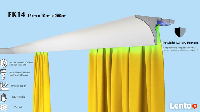 maskownica szyny sufitowej, sztukateria FK14