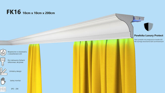 maskownica szyny sufitowej, sztukateria FK16