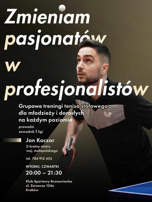 Grupowe treningi TENISA STOŁOWEGO-Kaczor Table Tennis School