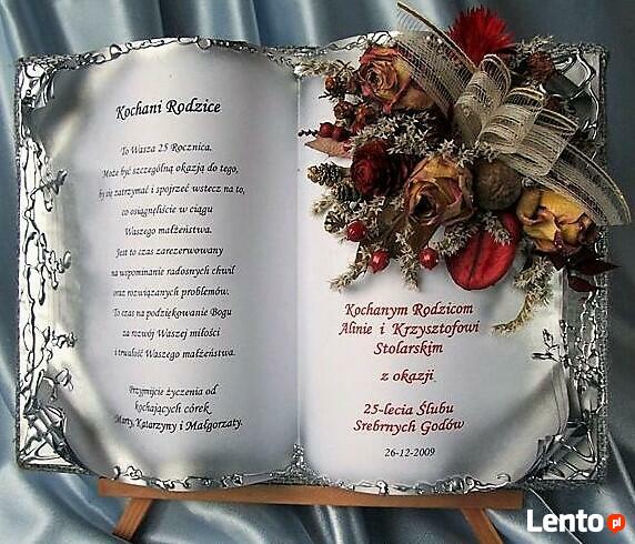 Prezenty Ślub Jubileusz Urodziny Chrzest Rękodzieło unikat