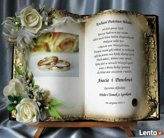 Prezenty Ślub Jubileusz Urodziny Chrzest Rękodzieło unikat