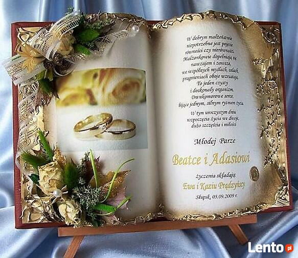 Prezenty Ślub Jubileusz Urodziny Chrzest Rękodzieło unikat