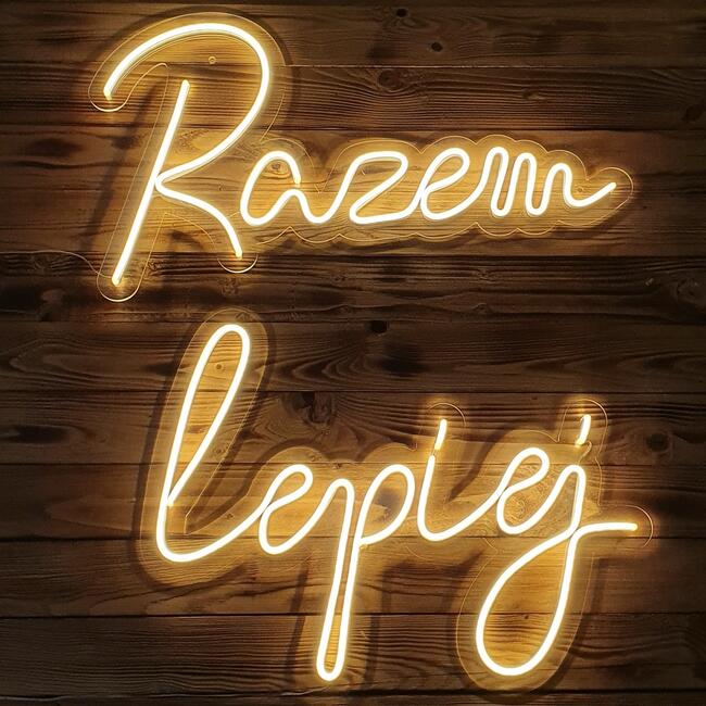 Napis Razem Lepiej Ledowy Ledon Neon Led Ślub Gdynia Gdańsk