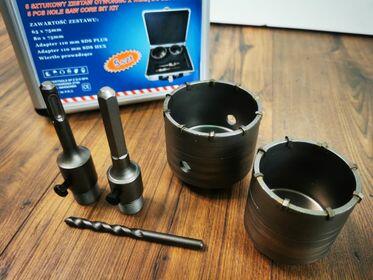 Boxer bx-494 nowe zestawy 5 sztuk otwornic z widią do betonu