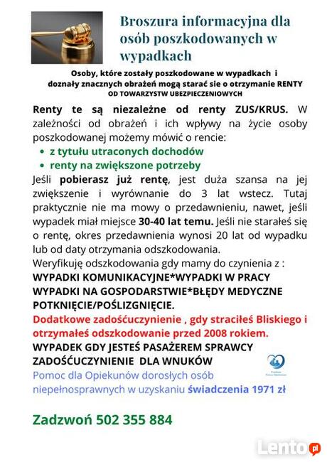 Odszkodowania i renty z tytułu wypadku OC