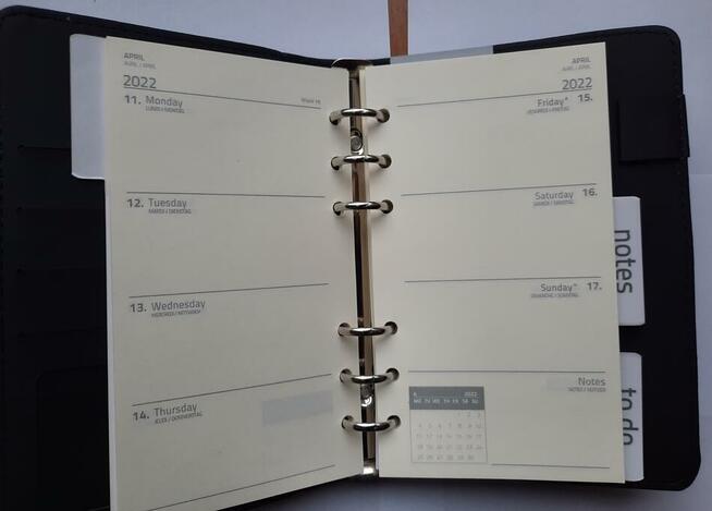 okładki organizera na gumkę czarny planer