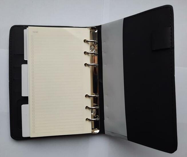 okładki organizera na gumkę czarny planer