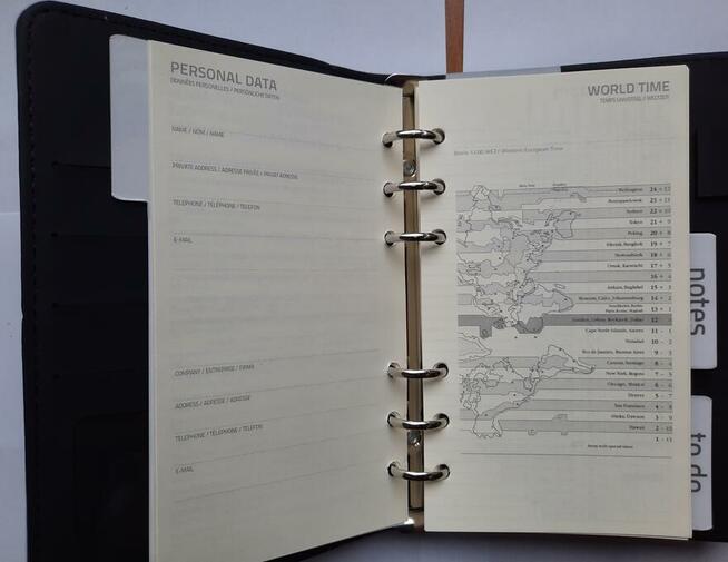 okładki organizera na gumkę czarny planer