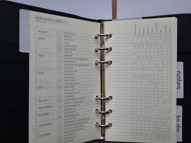 okładki organizera na gumkę czarny planer