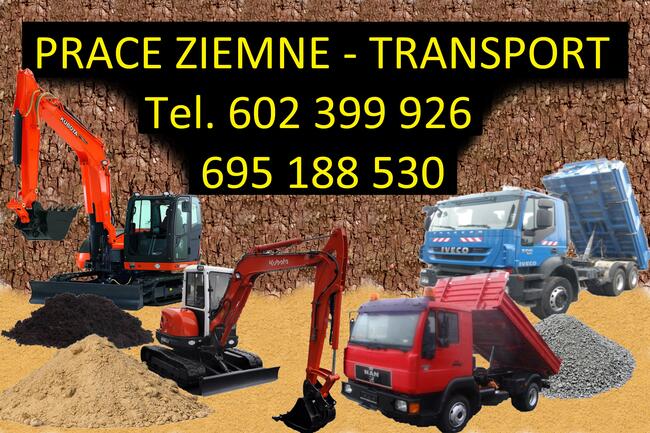 Usługi koparką, minikoparką, transport wywrotką, prace ziemn