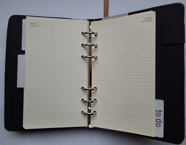 okładki organizera na gumkę czarny planer