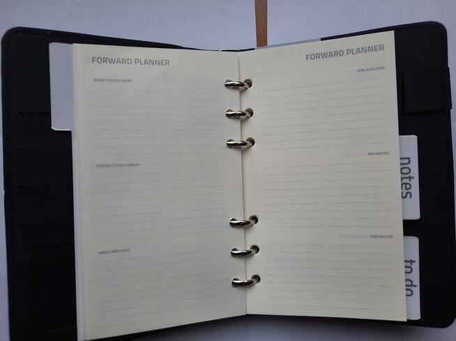 okładki organizera na gumkę czarny planer