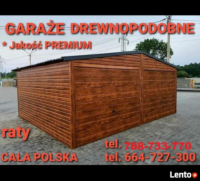Garaż NOWOCZESNY np 6x5 dwuspad 2x uchylna ORZECH CAŁY KRAJ