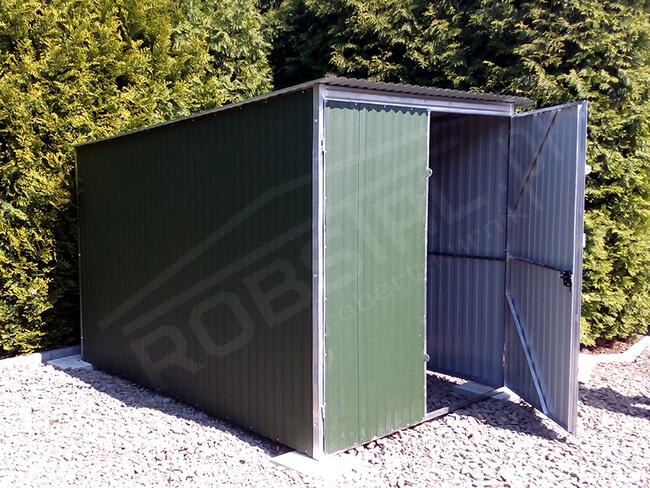 SCHOWEK blaszany 2x3m DOMEK narzędziowy, GARAŻ na motor, rowe