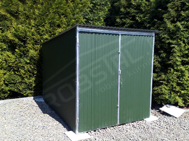 SCHOWEK blaszany 2x3m DOMEK narzędziowy, GARAŻ na motor, rowe