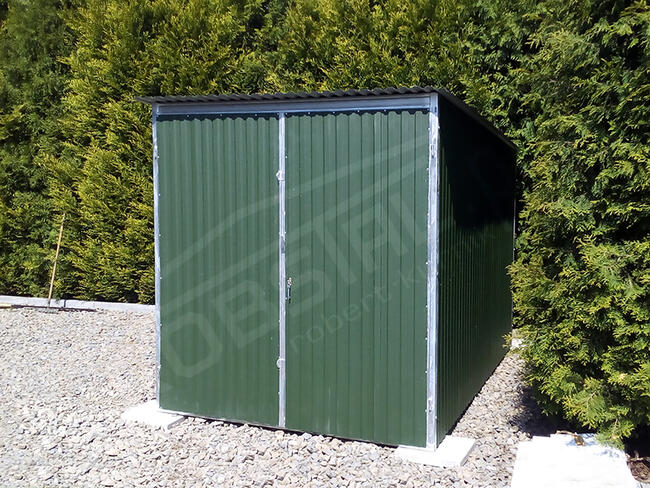 SCHOWEK blaszany 2x3m DOMEK narzędziowy, GARAŻ na motor, rowe